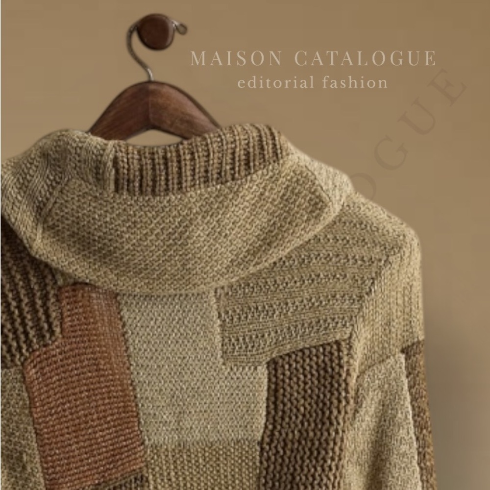 Ralph Lauren ‘02 Silk Linen Hand-knit Patchwork Belted Shawl Cardigan Sweater - Picture 5 of 16